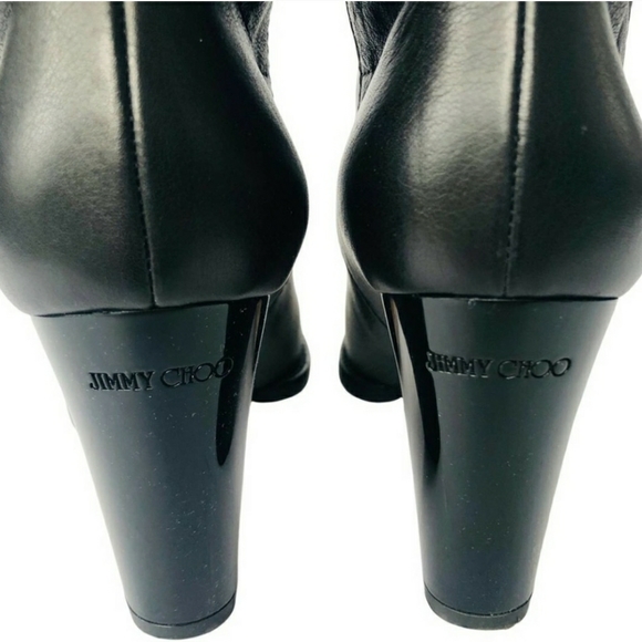 JIMMY CHOO Black Leather Music Pull On Mid Calf Boot - Picture 6 of 11